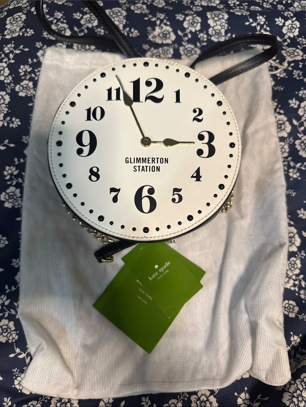 kate spade white and black Glimmerton Station Clock Crossbody